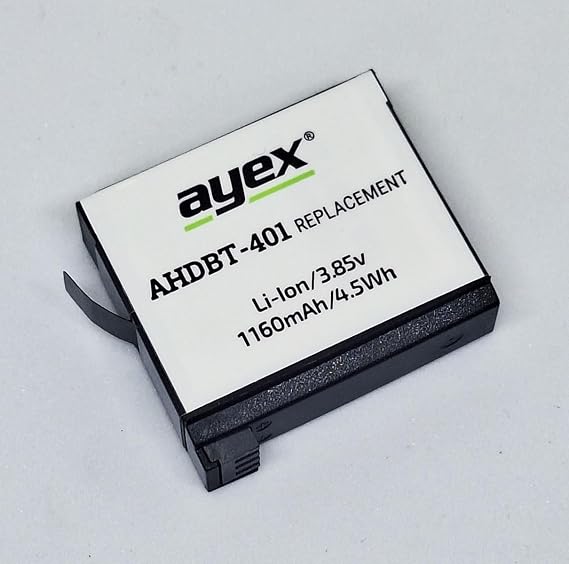 Ayex AHDBT-401 Batarya, GoPro, HERO4 Kamera İle Uyumlu