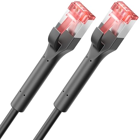 deleyCON 1m CAT6a SLIM Network Cable (10 Gbit/s, Copper) Gigabit Ethernet Cable RJ45 POE Connector CAT 6 LAN for Patch Panel PC PS5 Router Modem TV Switch Laptop Black