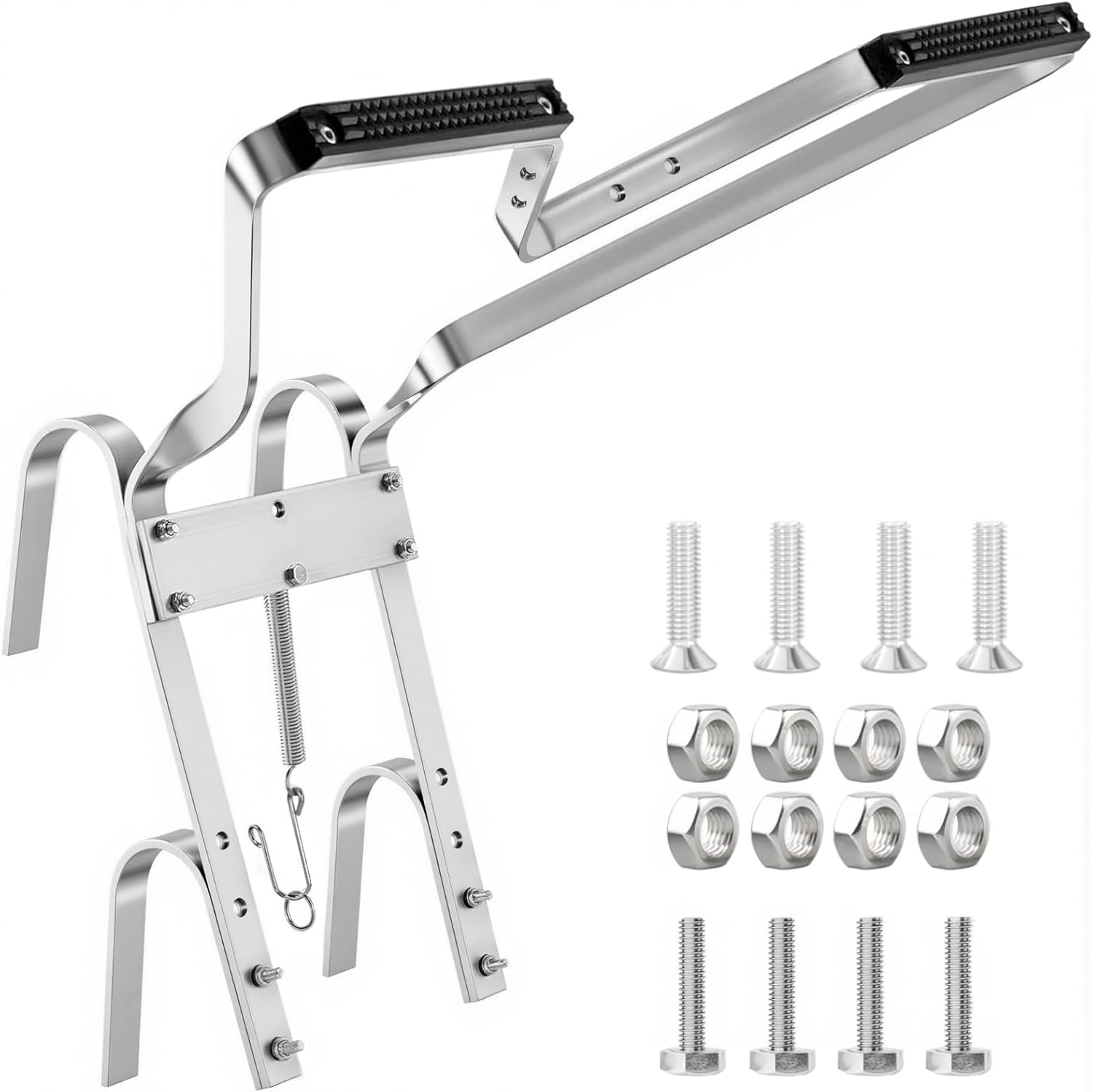 Heavy Duty Aluminum Ladder Standoff - V-Shaped Ladder Stabilizer with Anti-Slip Rubber Bumper, Universal Fit for Most Ladders, Durable & Easy to Use Ladder Accessory