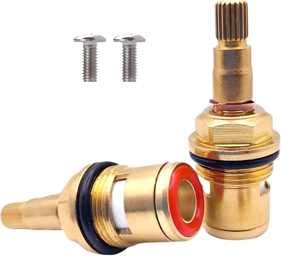 1 Pair Universal Replacement Tap,Ceramic Tap Cartridge Replacement Brass Tap Glands Repair Kit 1/4 Turn Tap Cartridge Valves Brass Ceramic Disc Cartridge Faucet Repair Parts(5.6cm)