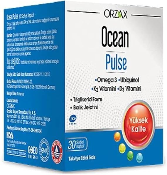 Ocean Pulse Omega 3- Vit K2 - Vit D3 -Ubiquinol 30 Kapsül