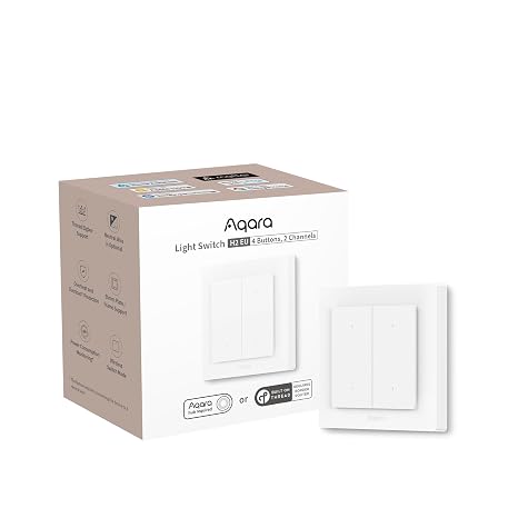 Aqara Light Switch H2 EU (2-in-1 Neutral, 4 Gang 2 Channel), Thread/Zigbee