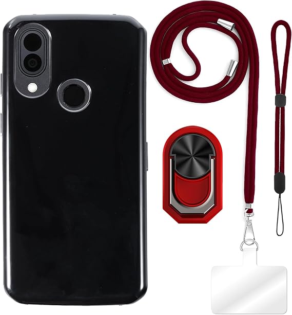 Case Accessory Bundle for Unifone S62 - Black+Red