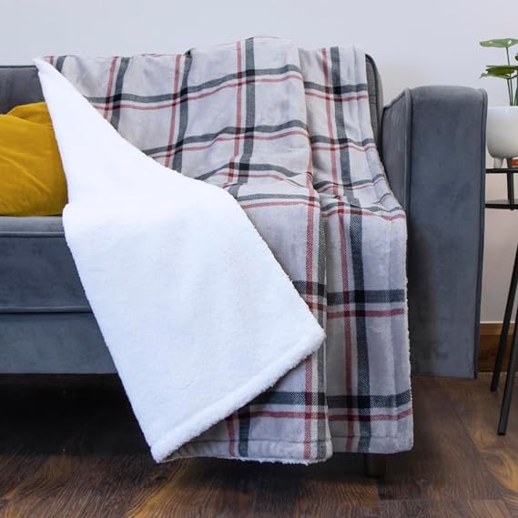 Bauer Professional Electric Heated Throw Blanket / 10 Heat Settings/Plaid
