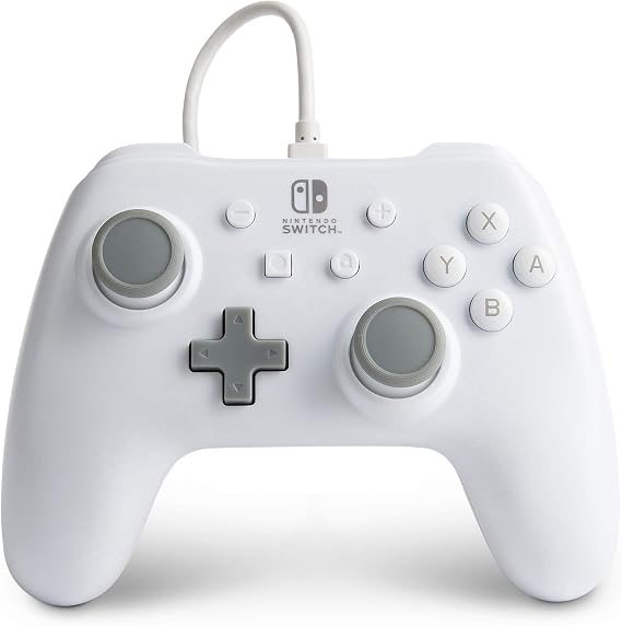 PowerA Wired Controller for Nintendo Switch - OLED Model, Nintendo Switch and Nintendo Switch Lite - White, Gamepad, Game Controller, Wired Controller, Officially Licensed