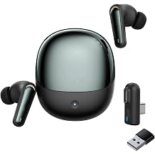 VBESTLIFE Wireless Gaming Earbuds, 2.4G Bluetooth 5.4 Dual Mode Earbuds with ENC Mic and USB C Dongle for Phone Tablet Laptop PC Game Console VR (Black)