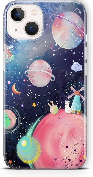 Multitronic iPhone 13 Mini Uyumlu Küçük Kedi Tasarım Baskılı Şeffaf Kılıf