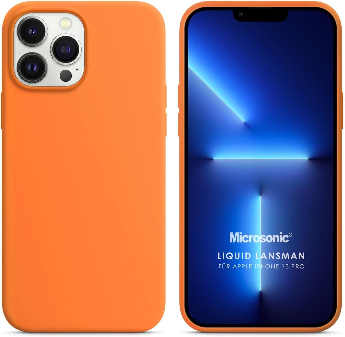 Case Liquid Launch Silicone Orange for Microsonic Apple iPhone 13 Pro [Case Compatible with iPhone 13 Pro - Orange]