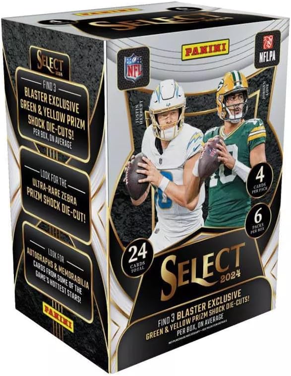 パニーニ 2024 Nfl セレクト フットボール トレーディングカード ブラスターボックス グリーン&イエロー プリズムショックダイカット