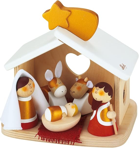 Sevi Nativity Scene Red White Gold Approx. 18 x 18 x 14 cm