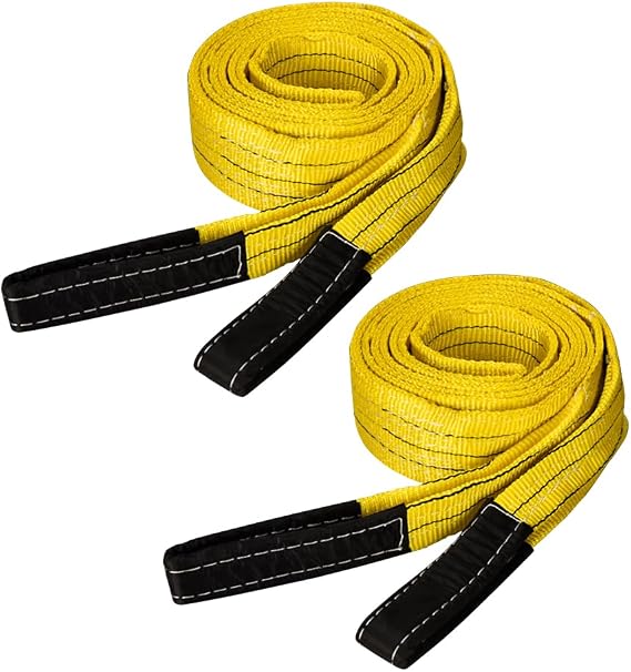 2PACK Webbing Lifting Sling Strap 3M x 5CM Heavy Duty Polyester Cargo Tow Sling Strap for Hoist, Max Breaking Strength 9000lbs