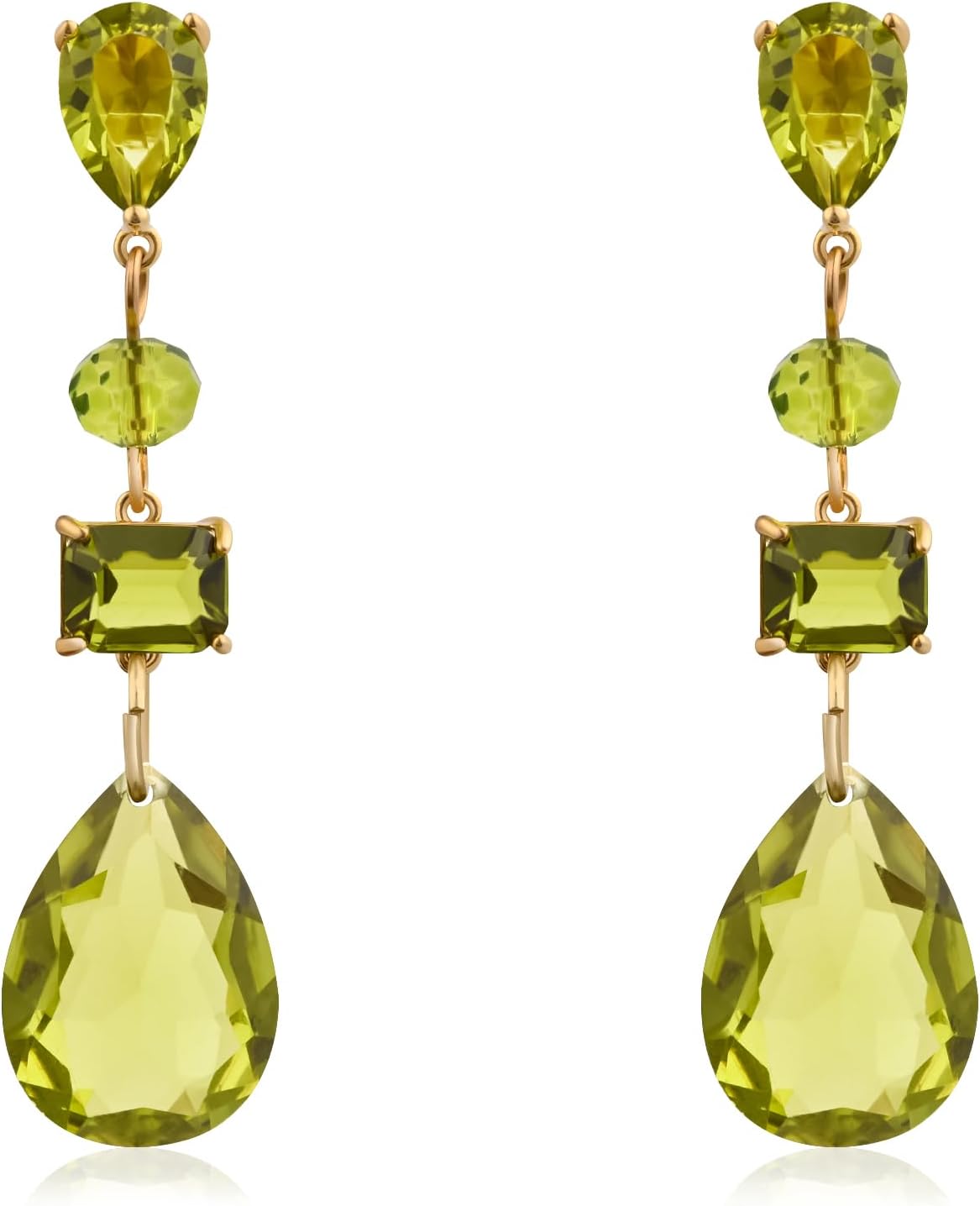 Teardrop Dangle Earrings for Women - Multicoloured Birthstone Jewellery, Hypoallergenic Gift