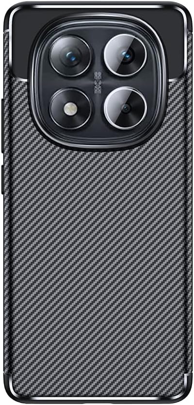 Silicone Case TPU Negro Silicone Ultra Slim Fit Case Black Carbon Delux Case Compatible with Coverzone Xiaomi Redmi Note 14 Pro Plus