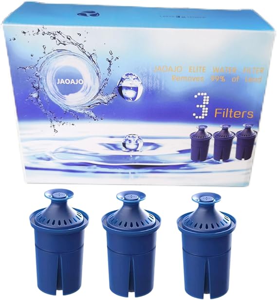 JAOAJO 24 F00206 Brita Elite Water Filter Replacements for Pitchers and Dispensers, Plastic, Blue