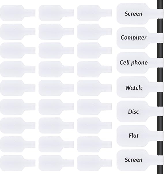 35 PCS Cable Labels, Cable Tags, Reusable Wire Labels Write on for Wire
