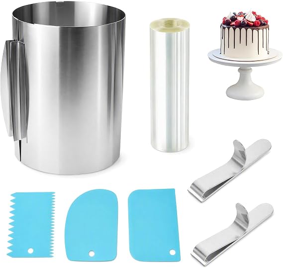Adjustable Cake Ring Set, 20cm Height Round Ring Mold
