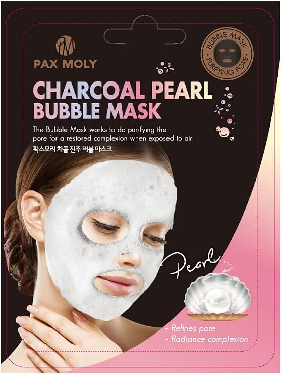 Dimente PAXMOLY Bubble Mask with Korean Pearl Extract Cleansing Peeling Tone Up Mask