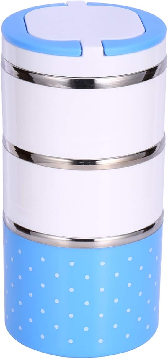 Thermal Lunch Box, 3 Layers Stackable Leak-Proof Thermal Lunch Boxes, Portable Food Container with Handle for Office Work Home Picnic
