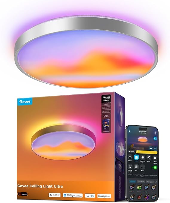 Govee Ultra Ceiling Light 5000 lm AI Ceiling Light for Living Room 53.5 [Energy Class F]