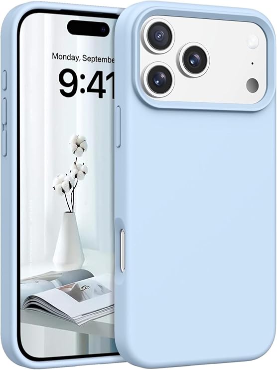 CONSTRAIN - iPhone 17 Pro Max ile uyumlu Kılıf İçi Kadife Ekran ve Kamera Yükseltili Lansman Silikon Kapak Buz Mavi