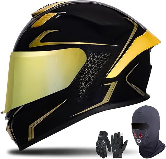 Full Face Motorcycle Helmet with Visor for Adult Men Women Motorbike Racing Street Bike Helmets ECE Approved C-3,S (50-52 CM)