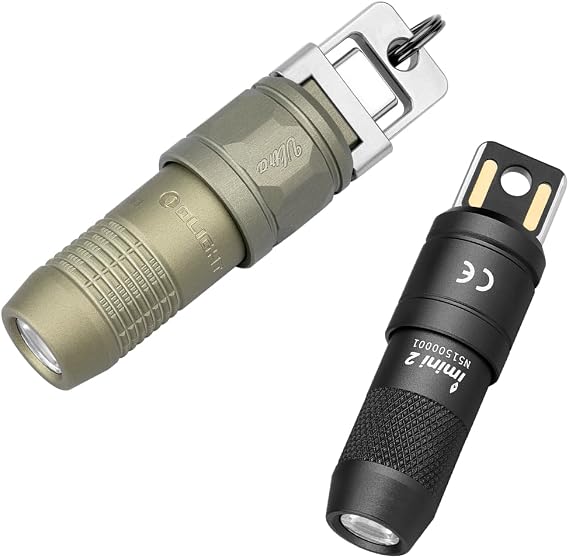 OLIGHT Imini2 Flashlight Keychain Light Black & iUltra Olive Green