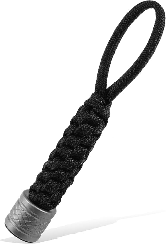 MecArmy FFT Titanium Paracord Lanyard, Stripe Lanyard Beads for Outdoor Use, EDC Accessories for Bracelet, Car Key, Mini Flashlight, Backpack, Keychain, Woven Paracord (A-Pineapple pattern)