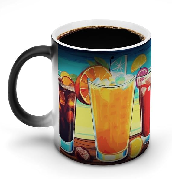 11oz Coffee Mug Ceramic Color Changing Coffee Mug Sensitive Magic Happy Hour Coffee Cup Tea Cup for Women Men