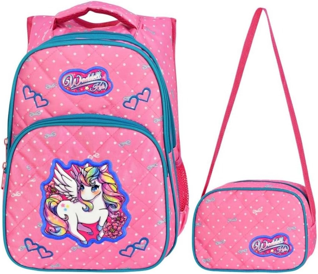 Pembe Benekli Unicorn İlkokul Çantası, Kız Çocuk Sırt Çantası