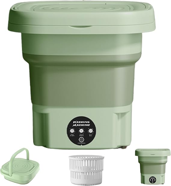 Portable small washing machine powerful cleaning with drain basket 8L 1.2kg - household 3-speed timer underwear, clothes