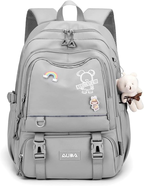 School Bag for Girls Solid Color Casual Backpack Elementary Children's Backpacks Kids Book Bag for Middle School Students