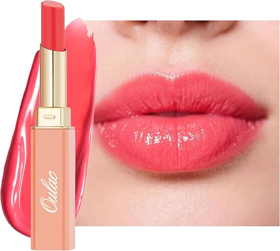 Oulac 2-in-1 Lipstick and Lip Balm, Juicy & Shiny Nourishing Lipsticks, Lip Balm, Natural and Hydrated Lips, Shiny Effect for Dry, Cracked Lips, Vegan 11