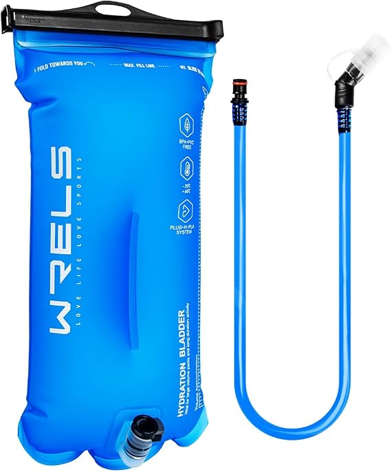 WRELS Hydration Bladder,1L/1.5L/2L/3L Water Bladder for Hydration Pack,BPA-Free Leakproof Water Reservoir for Hiking Running Camping Cycling