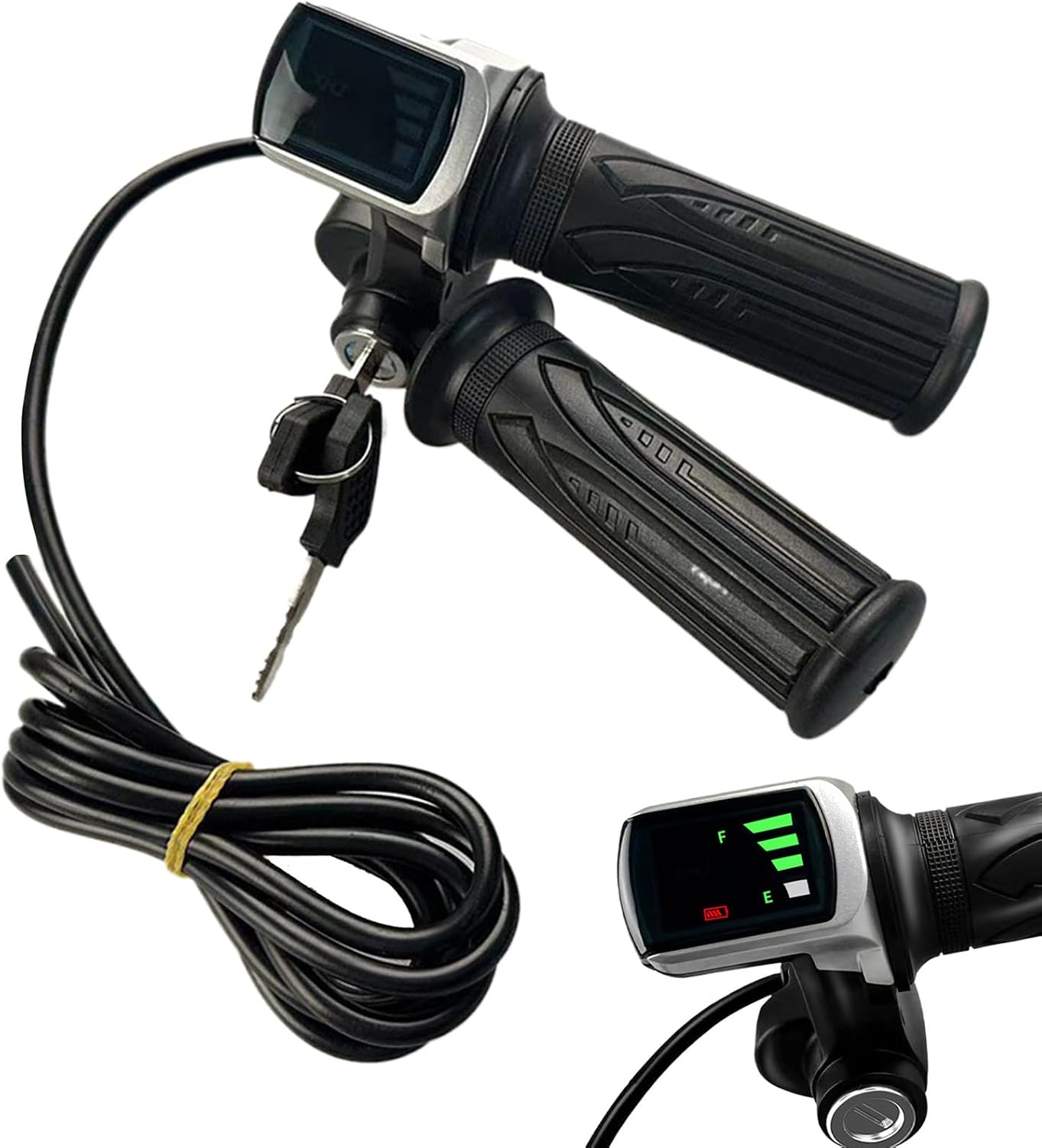 Throttle Control Handle - E-SCOOTER Power Twist Grip, Digital LCD Voltage Display | Adjustable Power Control, Ergonomic Handlebar Accelerator for Motorcycle E-Bike Mobility Ride