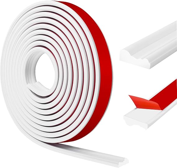 Wall Moulding Trim Peel and Stick Wall Moulding Panels Self-Adhesive Flexible Dado Rail for Home DIY Decoration, Wall Paneling Strips Protector, Cabinet Border (White, 22mm×6m)