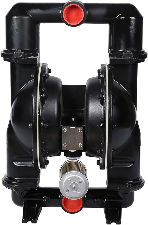 Air Operated Double Diaphragm Pump 1 inch Inlet/Outlet Pneumatic Waste Oil Transfer Pump for Chemical DN25 35GPM Dual Diaphram Teflon by Aluminum alloy 115 PSI (QBY4-50 2" AL+Santoprene 172GPM)