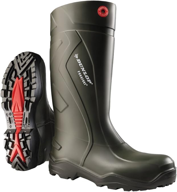 Dunlop Purofort+ Unisex Full Safety Waterproof Work Boots, Antistatic and Slip-Resistant Wellies with Steel Toecap and Midsole for Outdoor, Construction and Industrial Use