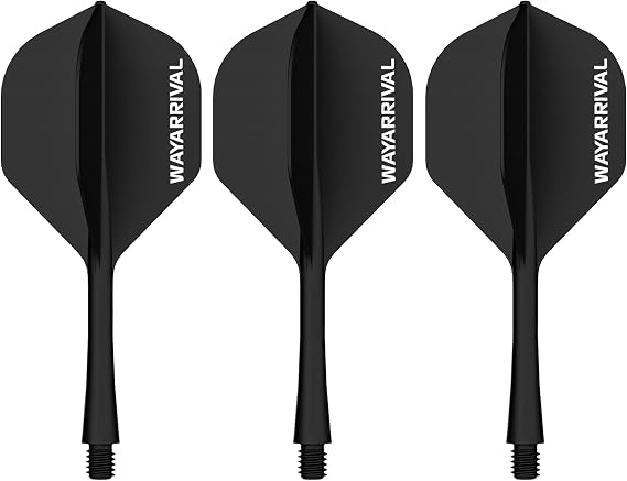 Integrated Dart Flights and Shafts, 3 Pack, 2BA Thread, Black