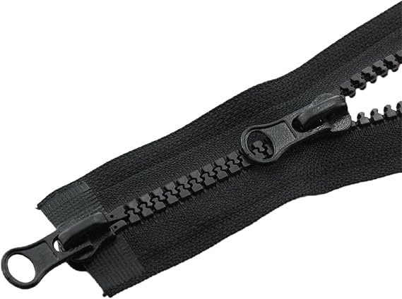 #5 Two Way Separating Zipper 80cm Long Resin Zipper Open-Ended Double Head Zips for Sewing Jacket Coat Craft Supplies, Black