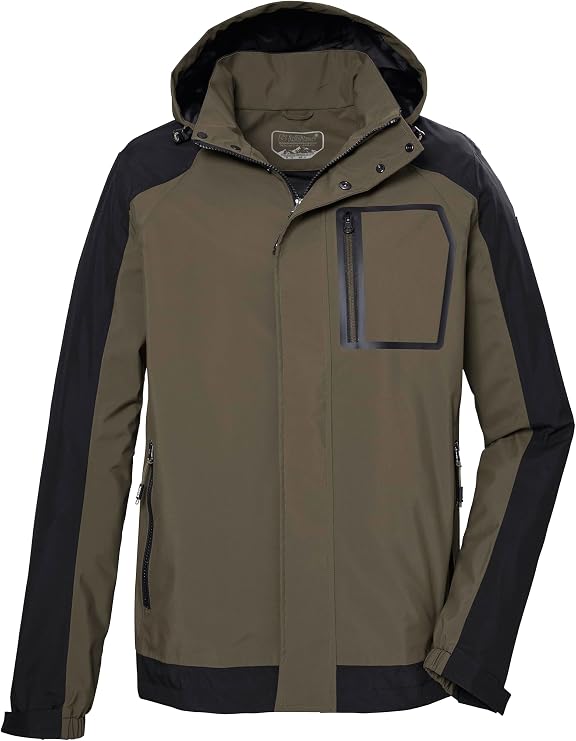 killtec Men's Kos 54 Mn Jckt Functional waterproof jacket, outdoor jacket with removable hood (pack of 1)