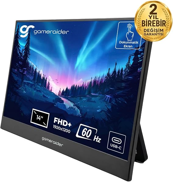 GameRaider P14 Touch 14 inç 60Hz Full HD+ IPS Dokunmatik Taşınabilir Monitör – 2 Yıl Birebir Değişim Garantili