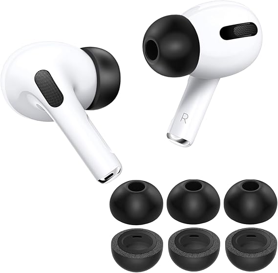 2025年発売KASOTT カソット 低反発素材 交換用 イヤーチップ AirPods Pro 3用 - 強化された低音、優れたノイズアイソレーション、ソフトで快適、安定性、滑り止め、充電ケースにフィット、3ペアブラック、L