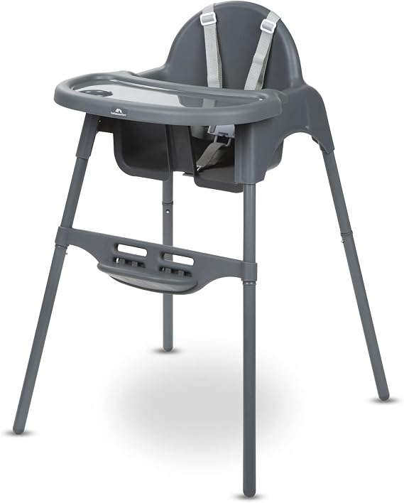 Bebeconfort Meely, 2-In-1 Adjustable Baby High Chair Converts to Baby Chair, 6 Months – 3 Years (Max. 15Kg), Lightweight (3.3Kg), Portable High Chair, Easy to Clean, 5-Point Safety Harness, Dark Grey
