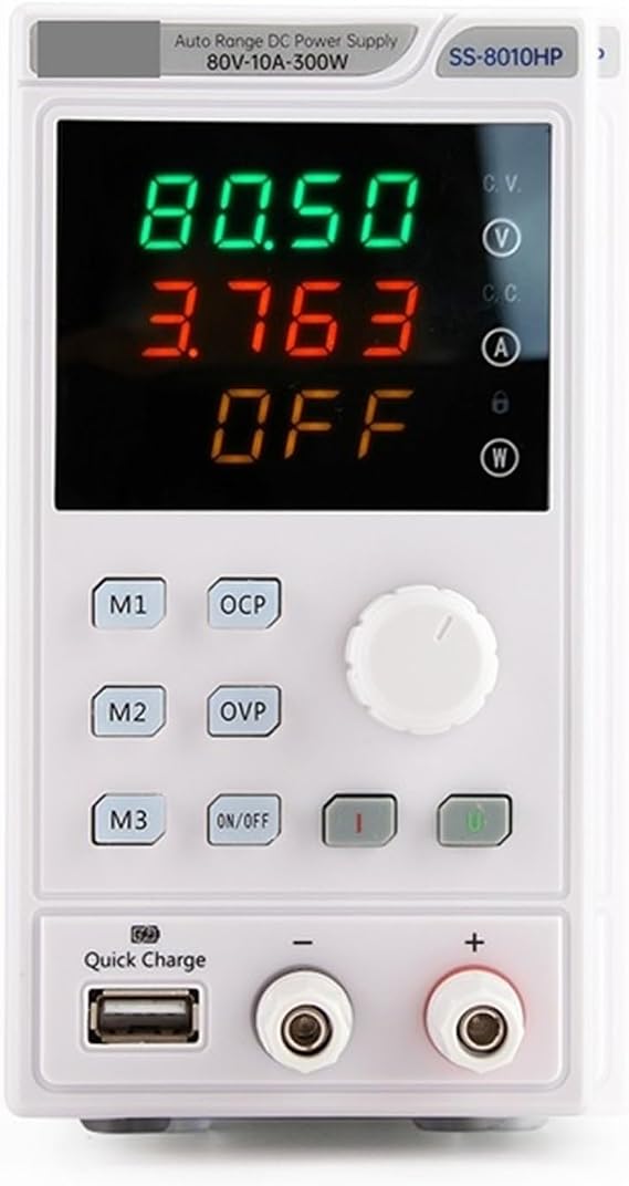 Variable Lab DC Power Supply 40V/20A/300W Adjustable Voltage Regulator Stabilizer Switching Laboratory Bench Power Source High Stability(SS-8010HP)