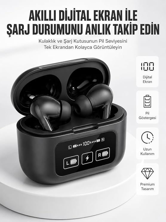 Kablosuz Bluetooth Kulaklık Pro Yeni Nesil Dokunmatik Kontrol