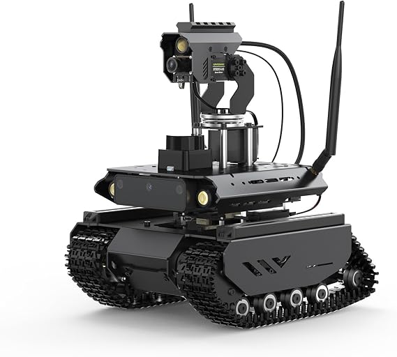 Waveshare UGV Beast ROS 2 Open-Source Off-Road Tracked AI Robot (With Jetson Orin Nano 4GB Kit), Dual Controllers, With Multi-Functional Driver Board And 360° Pan-Tilt, For Jetson Orin Series Board