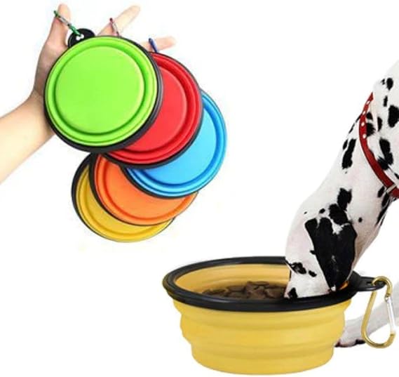 BUFFER® Pratik Katlanabilir Taşınabilir Kedi Köpek Mama ve Su Kabı Evcil Hayvan Portatif Oyuncak