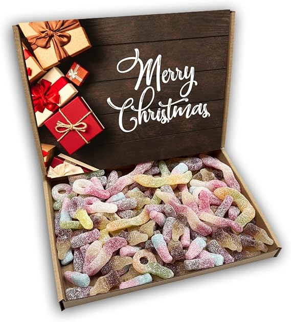 All Fizzy Sweets Merry Christmas Sweets Gift Box Hamper (RUSTIC CHRISTMAS)