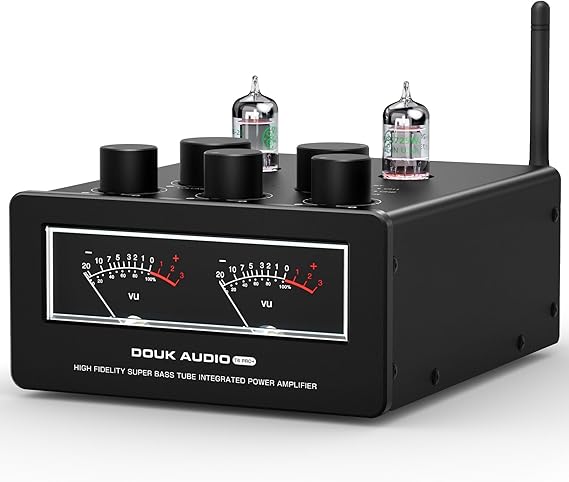 Douk Audio T6 Pro Bluetooth Amplifier 300 Watt x2 Tube Amplifier TPA3255 for Home Theater Hi-FI Audio System