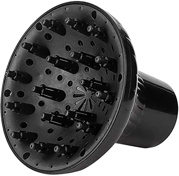 POFET Universal Diffuser for Hair Dryers with Nozzle D=1.4 inches - 2.0 inches for Curly or Wavy Hair Styling, Dry and Gain Maximum Volume without Frizz Black